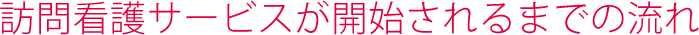 訪問看護サービスが開始されるまでの流れ